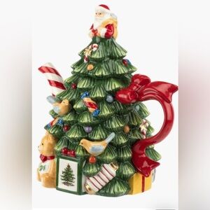Spode Christmas Tree Figural Teapot 27 Oz. - New In Box
